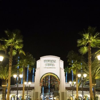 Universal Studios Hollywood - Entrance of Universal at night - Amusement Parks Near Me - Universal City, California