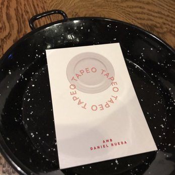 Tapeo - Receipts came in this mini size paella dish. - Tapas Bars Near Me - Barcelona, B Tapeo - Receipts came in this mini size paella dish. - Tapas Bars Near Me - Barcelona, B
