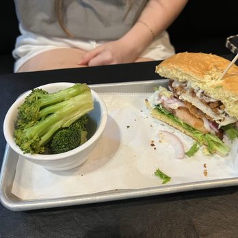 Urban Bar & Kitchen - Chicken club with a side of broccoli - American Near Me - Tuscaloosa, Alabama Urban Bar & Kitchen - Chicken club with a side of broccoli - American Near Me - Tuscaloosa, Alabama