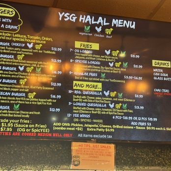 YSG HALAL YeeShaans Grubb - Halal American Burgers - Fusion - Menu - Halal Near Me - Fremont, California