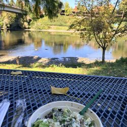 Rogue Salad - Eating our salad at a nearby park.
