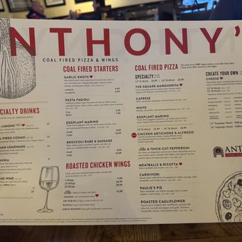Anthony's Coal Fired Pizza & Wings - Second side of menu - Pizza Near Me - Wantagh, New York