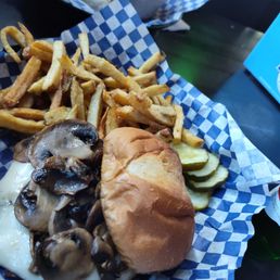 Mushroom and Swiss. Mushroom and Swiss.