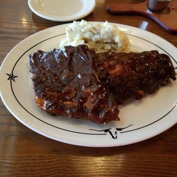 Saltgrass Steak House - Lunch baby back ribs and garlic mashed potatoes. - Steakhouses Near Me - Waco, Texas