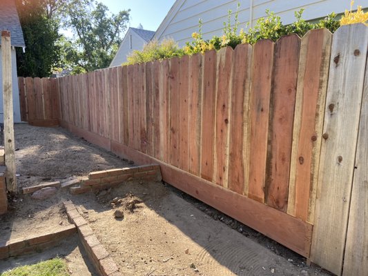 Fence install, custom 7 1/2ft. gate + backyard entry way fence. - Custom fence and gate for Billy pooh.