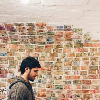 Darnley Coffee House - Their wall of bank notes - Coffee & Tea Near Me - Stirling, STG