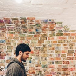 Darnley Coffee House - Their wall of bank notes