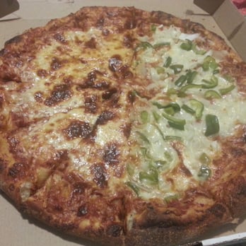 Checkers Pizza - Half cheese half peppers & onions ...perfectly charred crust. - Pizza Near Me - Manchester, Connecticut