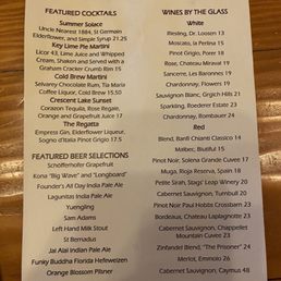 Drink menu Drink menu