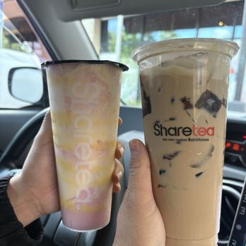 Sharetea - Strawberry coconut blended and coffee milk tea with coffee jelly - Coffee & Tea Near Me - Riverside, California