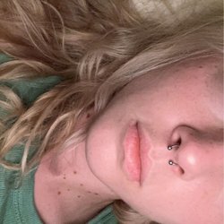 Slaughterized Ink Tattoo and Piercing Studio - Front view of my septum piercing