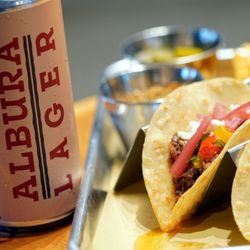 Albura Taqueria - Located at Sapwood Cellars Brewery (the bison is fed the barley from the brewing process)!