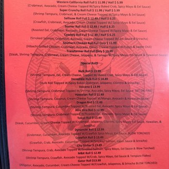 Hiro Hiro Sushi & Hibachi - Menu: Special Rolls Continued - Japanese Near Me - Sallisaw, Oklahoma Hiro Hiro Sushi & Hibachi - Menu: Special Rolls Continued - Japanese Near Me - Sallisaw, Oklahoma