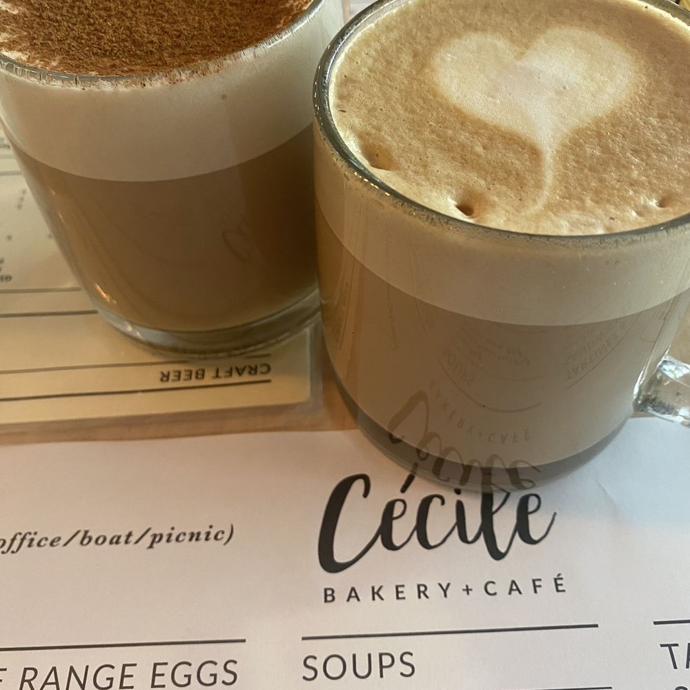 Cecile Bakery + Cafe - Vanilla latte and chai latte - Bakeries Near Me - Miami, Florida