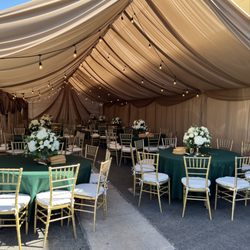 Lake Forest Party Rentals - Wedding 20x50 tent set up. Chairs, tables, linens, tenting were provided