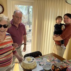 Red velvet cake with cream cheese frosting!