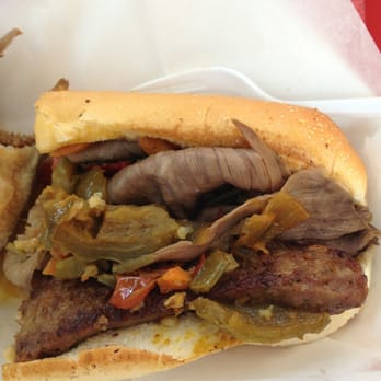 Dogma Grill - made by special request...Italian Beef Combo (beef and sausage) with Giardiniera and fried peppers, dipped. AWESOME!!!! - Hot Dogs Near Me - Miami, Florida