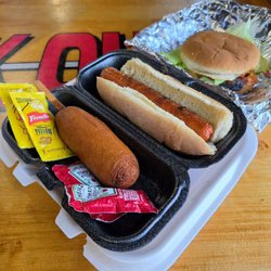 Cook Out - Corn Dog, Hot Dog, Small Hamburger