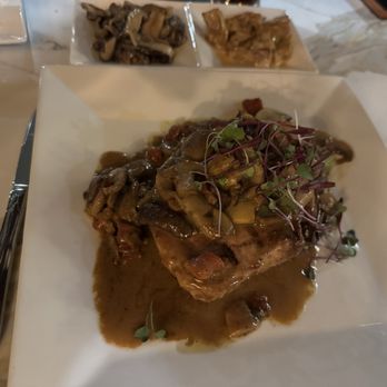 Salvatore's Steakhouse - Pork chop, Sautéed mushrooms and roasted potatoes - Steakhouses Near Me - Hamden, Connecticut