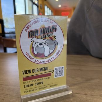 Buldogis Eatery - QR code menu at each table. And their branding is so cute! - Hot Dogs Near Me - Las Vegas, Nevada Buldogis Eatery - QR code menu at each table. And their branding is so cute! - Hot Dogs Near Me - Las Vegas, Nevada