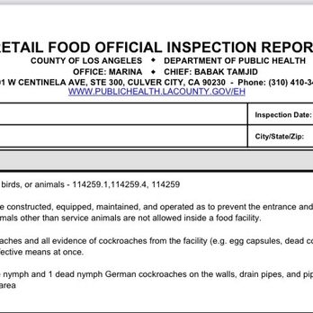 Emerald Thai Cuisine - Current health inspection - Thai Near Me - Culver City, California Emerald Thai Cuisine - Current health inspection - Thai Near Me - Culver City, California