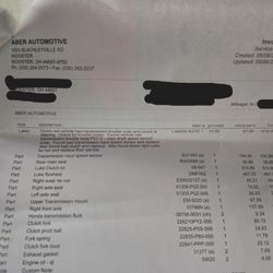 Aber Automotive - invoice proving my transaction