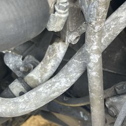 Leaking coolant line Leaking coolant line