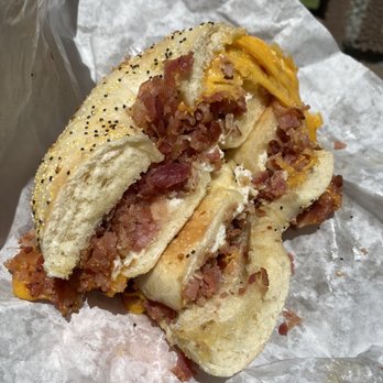 Bagel Boyz - Not on the menu but they can do an egg white, cheese and bacon bagel breakfast sandwich. - Bagels Near Me - Santa Clarita, California Bagel Boyz - Not on the menu but they can do an egg white, cheese and bacon bagel breakfast sandwich. - Bagels Near Me - Santa Clarita, California