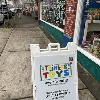 Thinker Toys - Exterior with sidewalk signage - Toy Stores Near Me - Portland, Oregon