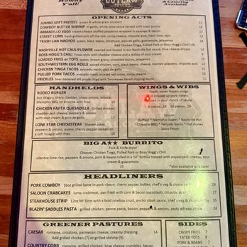 Outlaw Saloon - Menu p.1/2 - food - Chicken Wings Near Me - Chestnut Ridge, New York Outlaw Saloon - Menu p.1/2 - food - Chicken Wings Near Me - Chestnut Ridge, New York