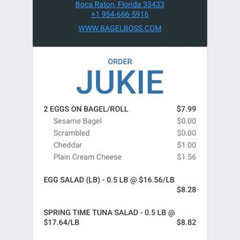 Bagel Boss Boca Raton - E-receipt - Bagels Near Me - Boca Raton, Florida