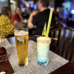 Delícias de Minas Restaurant - Expensive drinks. This pint was $7 and this small Pina Colada $15