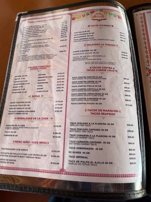 Menu photo 5 La Taquiza Cabo San Lucas, BCS