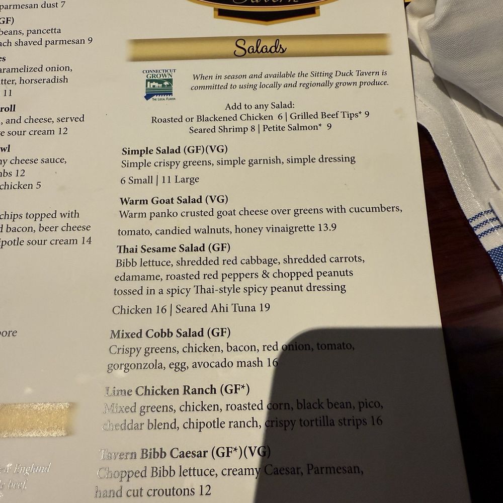Sitting Duck Tavern - Salad menu - Bars Near Me - Trumbull, Connecticut