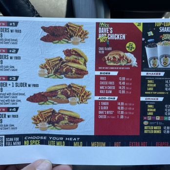 Dave's Hot Chicken - Menu for today - Chicken Shop Near Me - Bakersfield, California Dave's Hot Chicken - Menu for today - Chicken Shop Near Me - Bakersfield, California