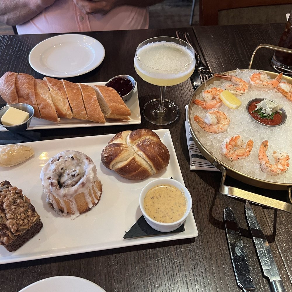 Orsay - Seasonal pastry board, shrimp cocktail and regular bread with jam and butter - French Near Me - Jacksonville, Florida Orsay - Seasonal pastry board, shrimp cocktail and regular bread with jam and butter - French Near Me - Jacksonville, Florida