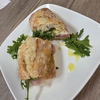 Sapori Caffe - Panini w prosciutto, tomato, olive oil, arugala [rocket], and delish bread. - Coffee & Tea Near Me - Jacksonville, Florida