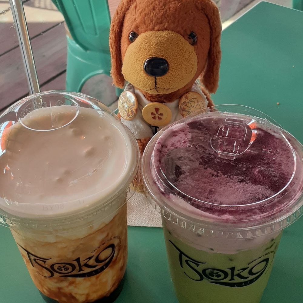 Tsoko Cafe - Brown Sugar Special w/cream, Matcha w/ube cream. 4/12/25 - Coffee & Tea Near Me - Redlands, California Tsoko Cafe - Brown Sugar Special w/cream, Matcha w/ube cream. 4/12/25 - Coffee & Tea Near Me - Redlands, California