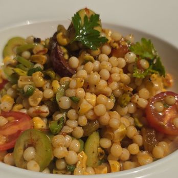 The Morgan Cafe - Vegan Olive, Corn, and Harissa Couscous Salad (minus the lemon feta) - Cafes Near Me - New York, New York The Morgan Cafe - Vegan Olive, Corn, and Harissa Couscous Salad (minus the lemon feta) - Cafes Near Me - New York, New York