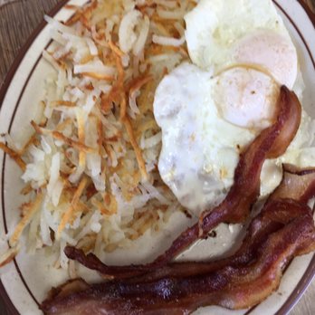 Effie Cafe - The Old #2, eggs over easy, bacon & crispy hash browns with wheat toast. - Cafes Near Me - Effie, Minnesota