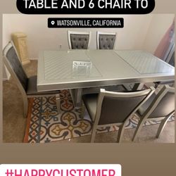 Rios Furniture - Happy customer with this amazing dining table with 6 side chairs!
Delivered and installed to Watsonville, Ca