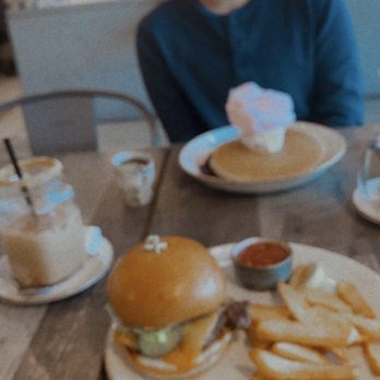 The Aussie Grind - Beef Burger Hotcakes - Cafes Near Me - Frisco, Texas The Aussie Grind - Beef Burger Hotcakes - Cafes Near Me - Frisco, Texas