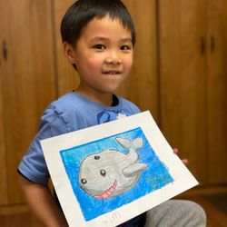 Drawn2Art - Glendora - Age 5, Watercolor Crayon