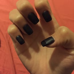 Bio gel matte black with shiny tips by Be. Amazing job done. Bio gel matte black with shiny tips by Be. Amazing job done.