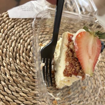 Kneaders Bakery & Cafe - The size of the cheese cake compared to the end of the fork is how tiny it was ... - Desserts Near Me - Las Vegas, Nevada Kneaders Bakery & Cafe - The size of the cheese cake compared to the end of the fork is how tiny it was ... - Desserts Near Me - Las Vegas, Nevada