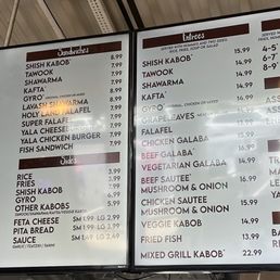 Menu choices. Menu choices.