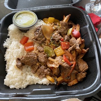 Sabores - Lomos Lomo Saltado with Rice - Peru - Latin American Near Me - Logan, Utah
