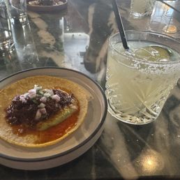 Birria Taco and Margarita
