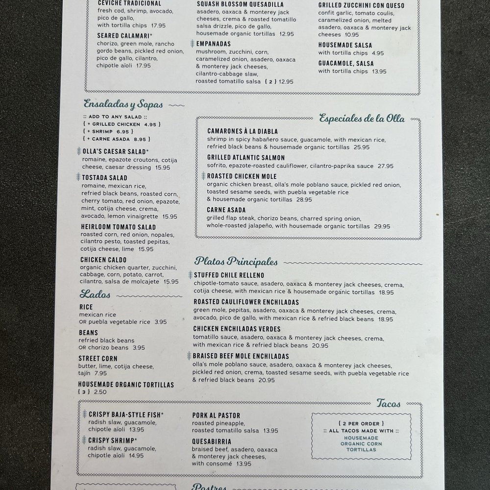 Olla Cocina - Menu - Cocktail Bars Near Me - San Jose, California Olla Cocina - Menu - Cocktail Bars Near Me - San Jose, California