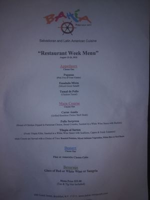 Menu photo 6 Bahia Restaurant Brooklyn, NY